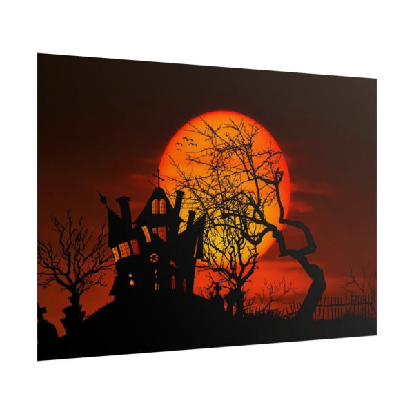 101875-87.jpg Halloween Mansion and Moon Poster