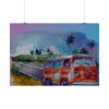 Vintage Hawaiian Bus Poster