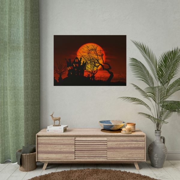 101875-88.jpg Halloween Mansion and Moon Poster