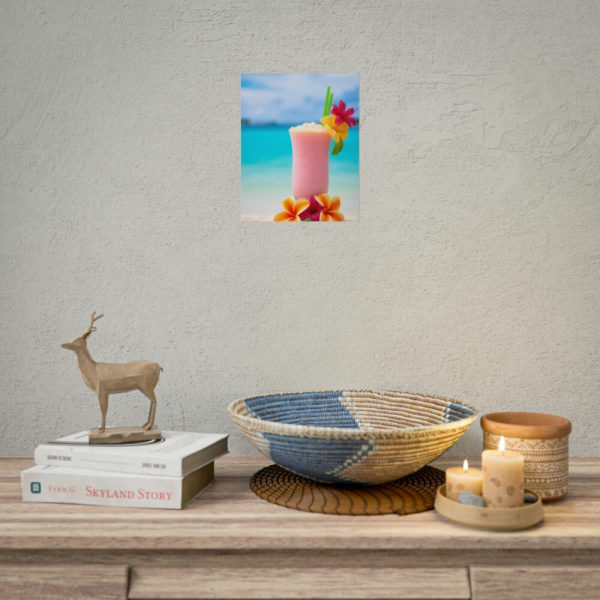 101878-3.jpg Tropical Colorful Drink on the White Sand Beach Poster
