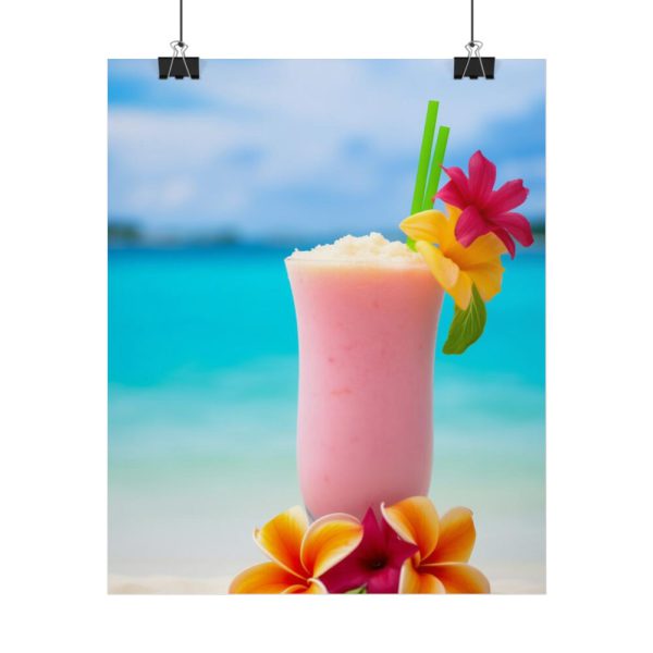 101879-1.jpg Tropical Colorful Drink on the White Sand Beach Poster