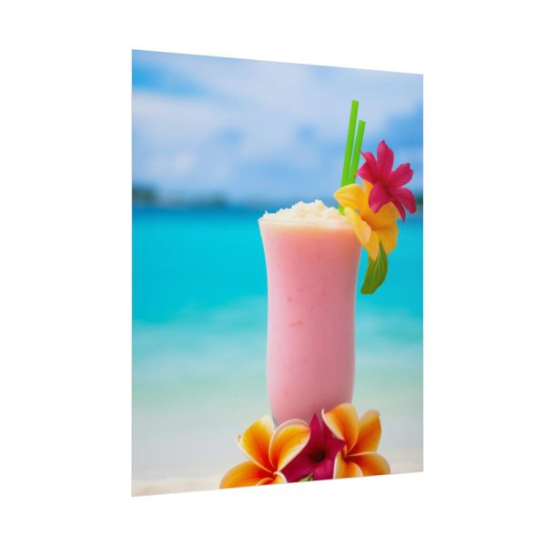 101879-2.jpg Tropical Colorful Drink on the White Sand Beach Poster