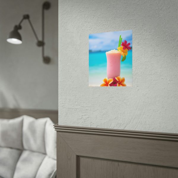 101879-4.jpg Tropical Colorful Drink on the White Sand Beach Poster