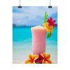 101880-1.jpg Tropical Colorful Drink on the White Sand Beach Poster