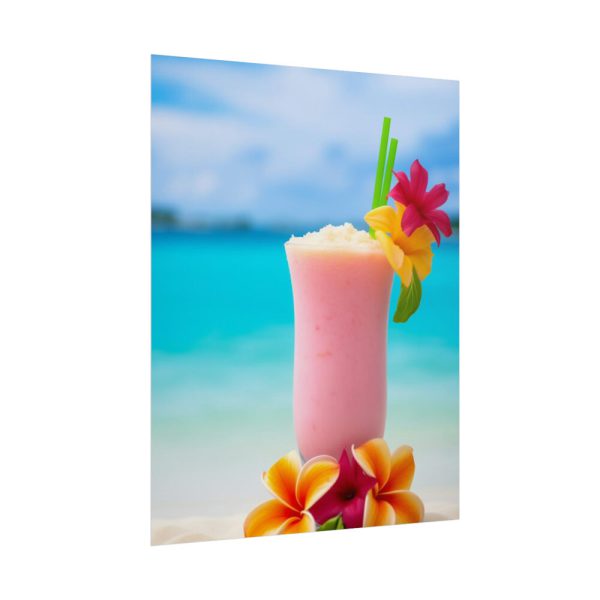 101880-2.jpg Tropical Colorful Drink on the White Sand Beach Poster