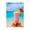 101882-1.jpg Tropical Colorful Drink on the White Sand Beach Poster