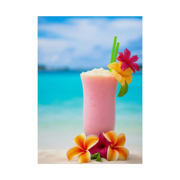 101882.jpg Tropical Colorful Drink on the White Sand Beach Poster