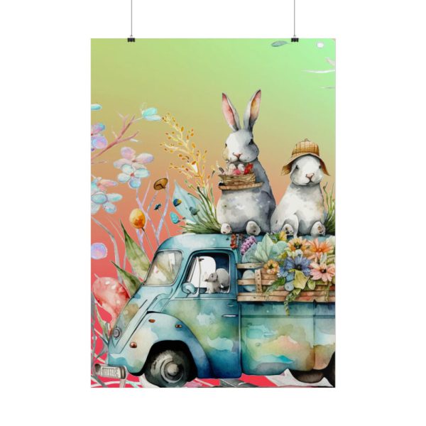 101894-106.jpg Easter Rabbits Spring Van Poster