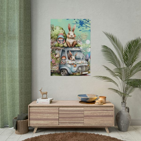 Easter Rabbits And Children Poster