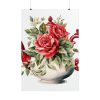Floral Teapots Background Art Poster
