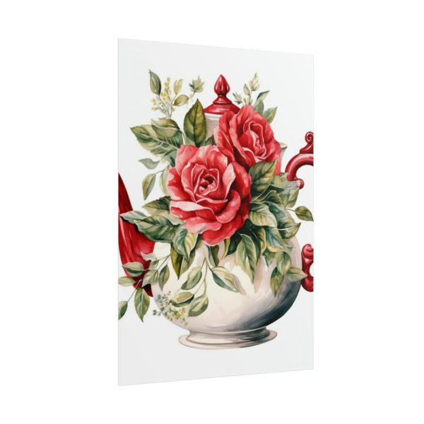 Floral Teapots Background Art Poster