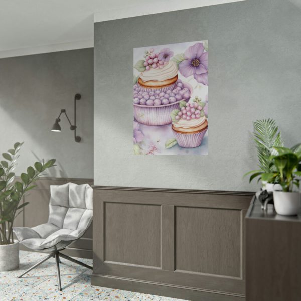 101894-199.jpg Frosted Cupcake With Fruit Topping Poster