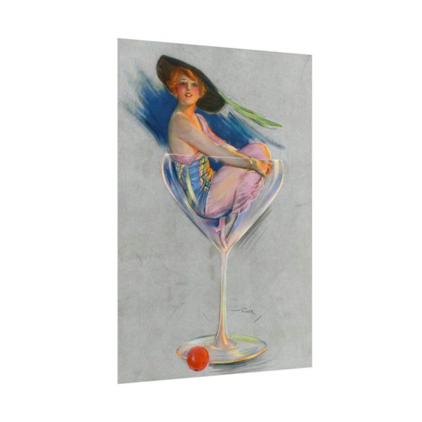 101894-237.jpg Glamorous Woman in a Wine Glass Poster