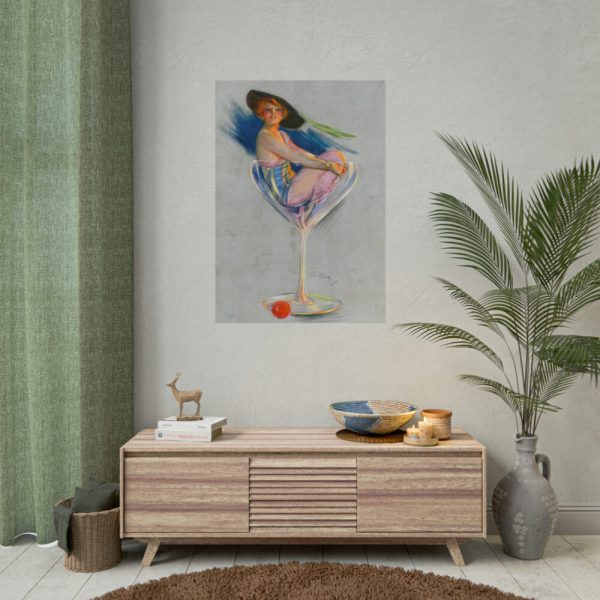 101894-238.jpg Glamorous Woman in a Wine Glass Poster
