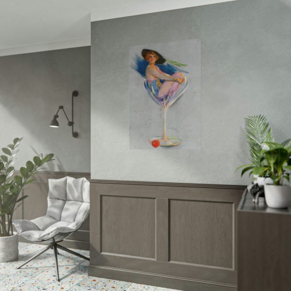 101894-239.jpg Glamorous Woman in a Wine Glass Poster