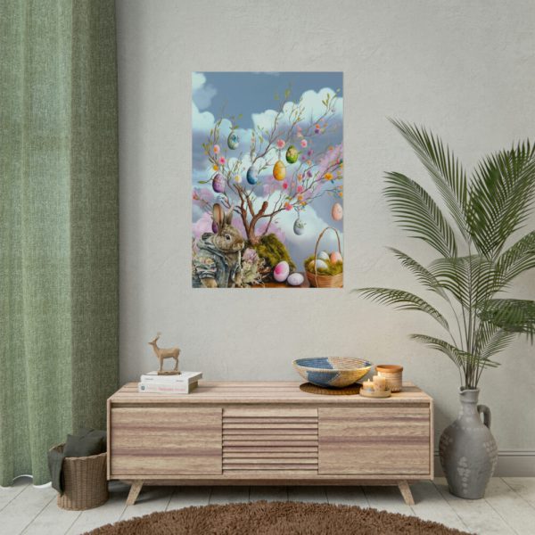 Easter Egg Tree And Rabbit Poster