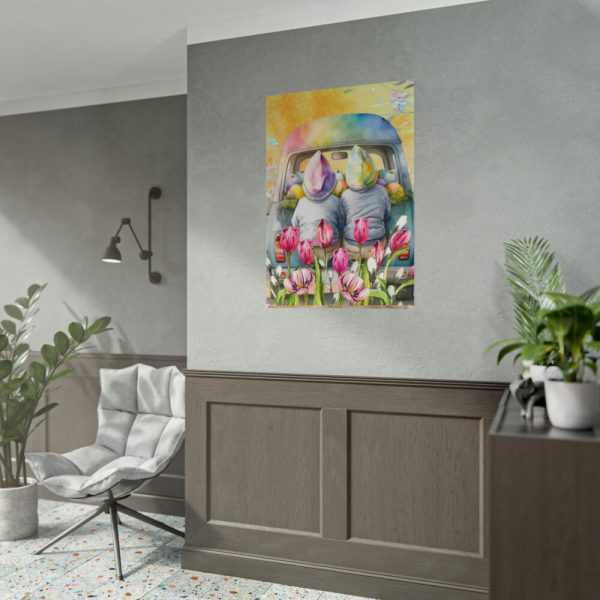 Spring Easter Gnomes On Van Poster
