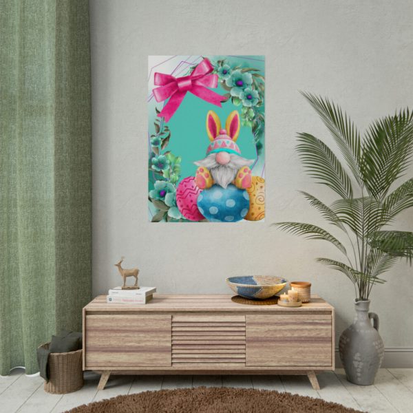 101894-303.jpg Easter Bunny Gnome And Eggs Poster