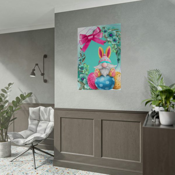 101894-304.jpg Easter Bunny Gnome And Eggs Poster