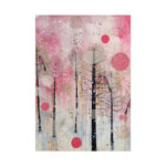 Whimsical Pink Winter Forest Art Poster - Image 11