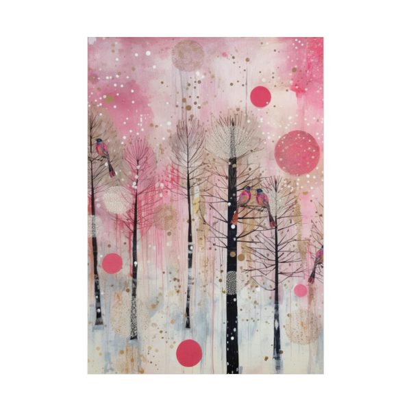 101894-325.jpg Whimsical Pink Winter Forest Art Poster