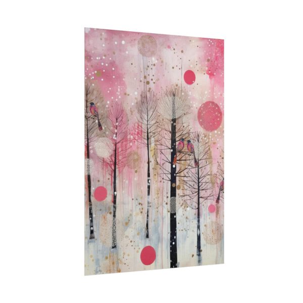 101894-327.jpg Whimsical Pink Winter Forest Art Poster