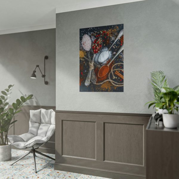 Different Spice, Seasonings in Spoon Poster