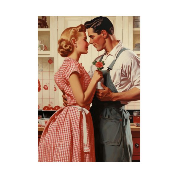 Retro Kitchen Romance Poster