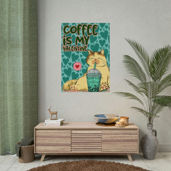 Coffee Cat Valentine Poster