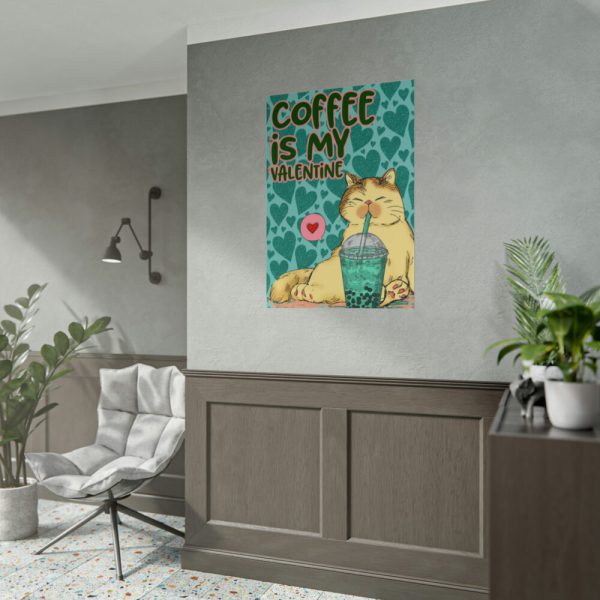 Coffee Cat Valentine Poster