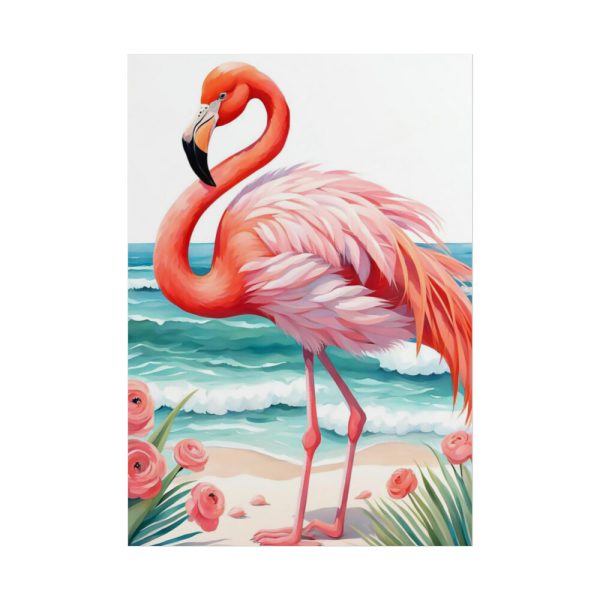 Flamingo On Tropical Beach Poster