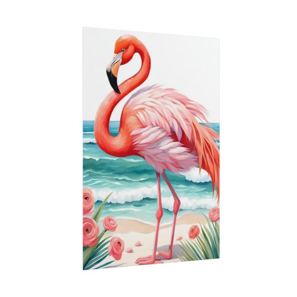 Flamingo On Tropical Beach Poster