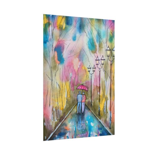 Couple in Rain Poster