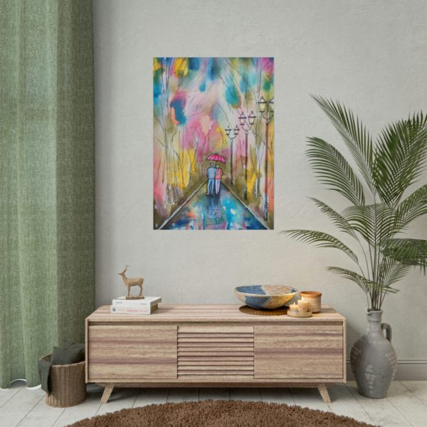 Couple in Rain Poster