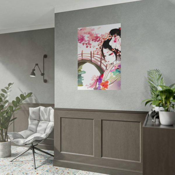 Japanese Garden Girl Character Poster