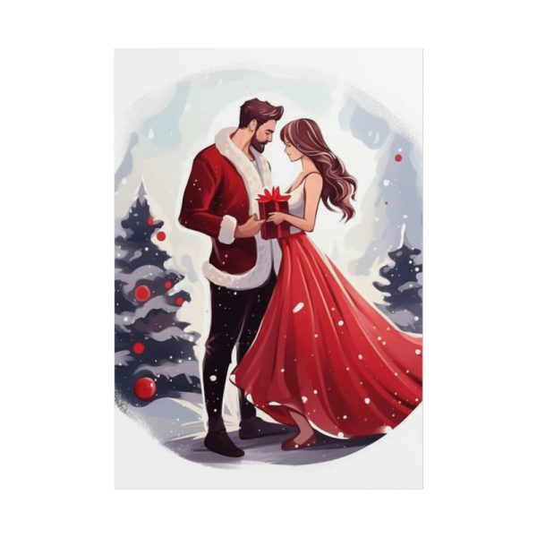 Christmas Romance Couple Art Poster