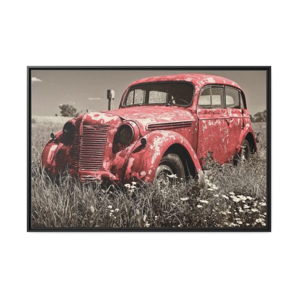88289-1.jpg Car Vintage Red Rusty Framed Canvas