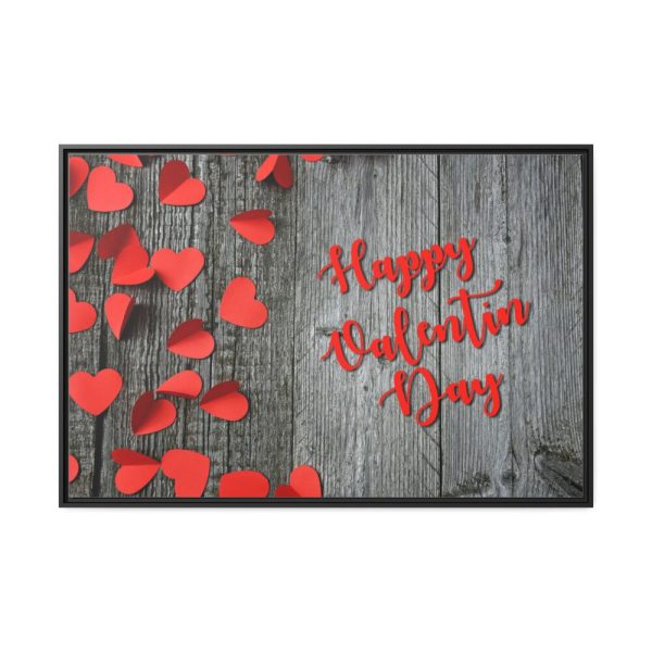 Valentines Day Red Heart Framed Canvas