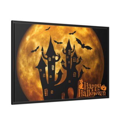 Halloween Castle Weird Surreal Atmosphere Framed Canvas