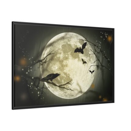 Full Moon on Halloween Framed Canvas