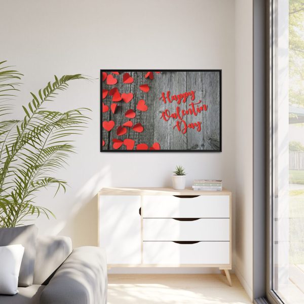 Valentines Day Red Heart Framed Canvas