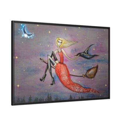 Witch Halloween Framed Canvas