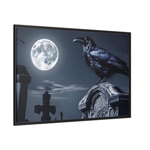 88289-135.jpg Raven Crow Gravestones Full Moon Framed Canvas