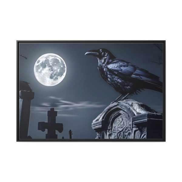 88289-136.jpg Raven Crow Gravestones Full Moon Framed Canvas