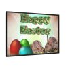 Two Easter Bunny with Eggs Framed Canvas
