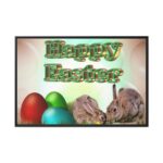 Two Easter Bunny with Eggs Framed Canvas - Image 2