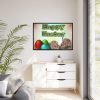 Two Easter Bunny with Eggs Framed Canvas