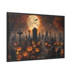 Scary Halloween Scene III Framed Canvas
