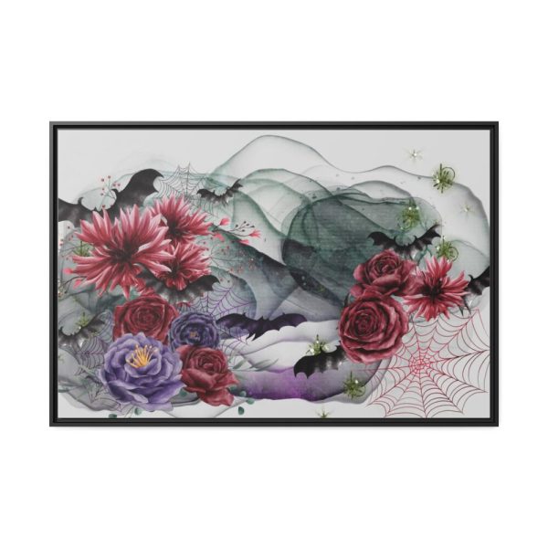 88289-176.jpg Flowers And Bats Halloween Framed Canvas