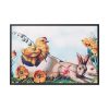 Chickens Chicks and Easter Bunny Framed Canvas